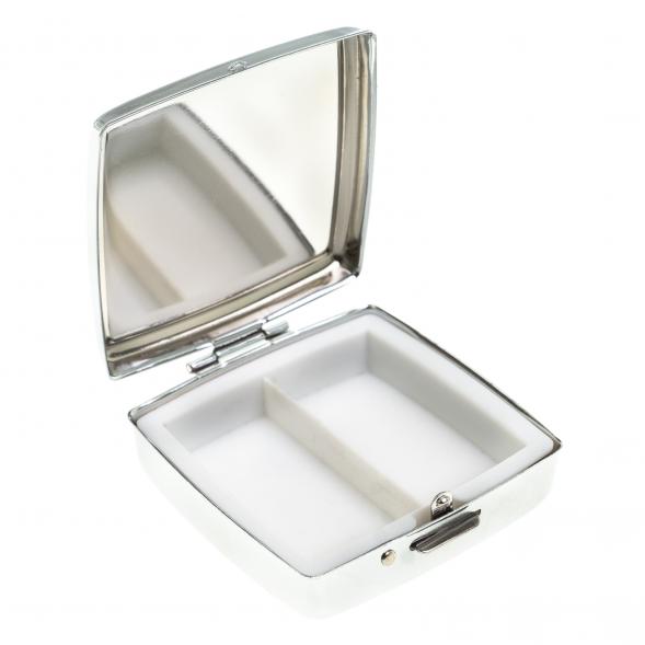 Таблетница на 2 отсека камень лиственит цвет серебро 123353