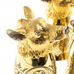 Стопки перевертыши &amp;quot;Кабан&amp;quot; 70 мл 3 шт в подарочной упаковке Златоуст