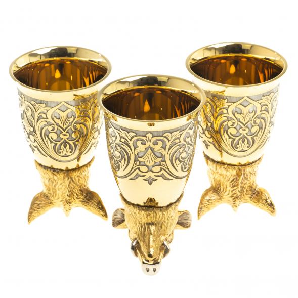 Стопки перевертыши &amp;quot;Кабан&amp;quot; 70 мл 3 шт в подарочной упаковке Златоуст 123640