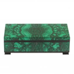 Шкатулка "Купюрница" из малахита 19х10х5,5 см