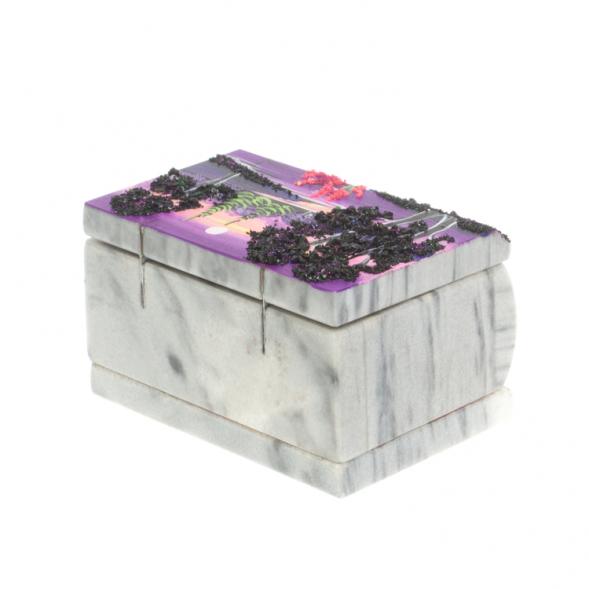 Шкатулка с рисунком &amp;quot;Ночь&amp;quot; серый мрамор 10х6,5х6 см 127519