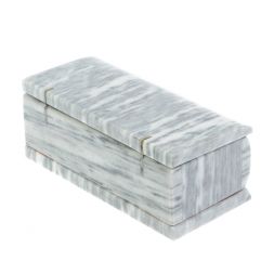 Шкатулка из серого мрамора 15х7,5х6 см