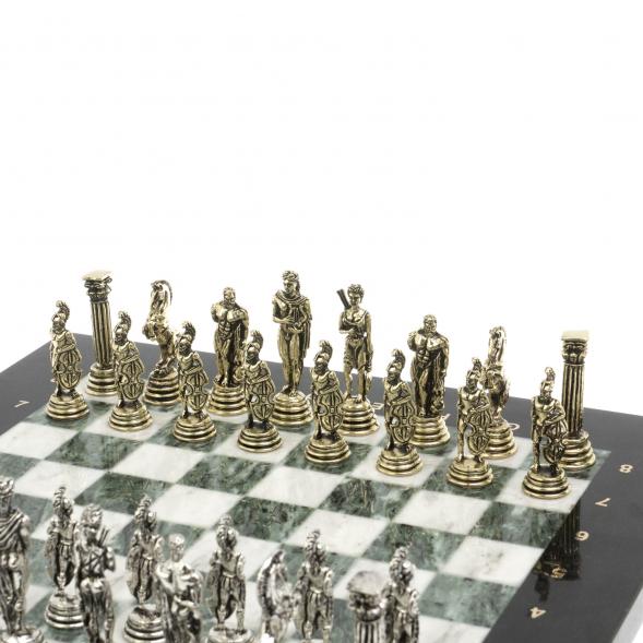 Шахматы &amp;quot;Греко-Римская война&amp;quot; 32х32 см из змеевика и мрамора 128222