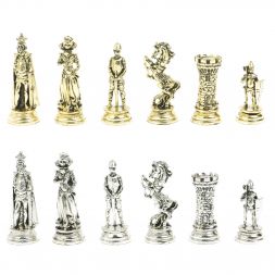 Шахматы &amp;quot;Средневековые рыцари&amp;quot; доска серый мрамор 44х44 см