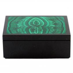 Малахитовая шкатулка из натурального камня &amp;quot;Талисман&amp;quot; 9х7х3,5 см