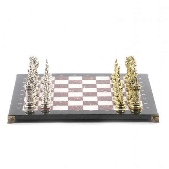 Сувенирные шахматы &amp;quot;Средневековые рыцари&amp;quot; доска 44х44 см мрамор лемезит 121406