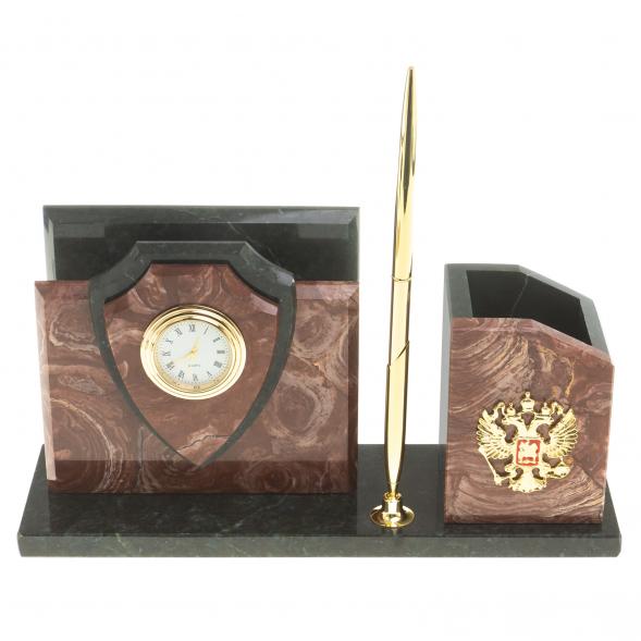 Настольная визитница &amp;quot;Щит&amp;quot; из лемезита 123802