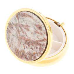 Таблетница на 3 отсека камень турмалин цвет золото