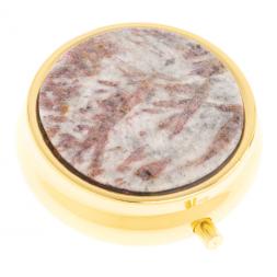 Таблетница на 3 отсека камень турмалин цвет золото