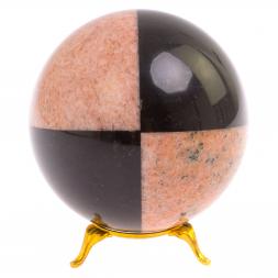 Шар из розового и черного мрамора 9,5 см