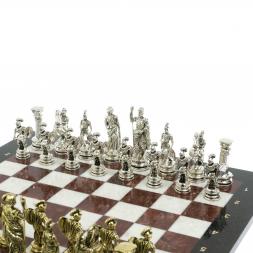 Шахматы сувенирные "Древний Рим" из камня мрамор и лемезит 44х44 см