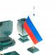Настольный набор с символикой России из змеевика 113473