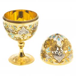 Сувенир яйцо 2 рюмки &amp;quot;Подарочное&amp;quot; с эмалью 40 мл Златоуст