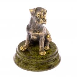 Статуэтка собака &amp;quot;Боксер щенок&amp;quot; из бронзы на подставке
