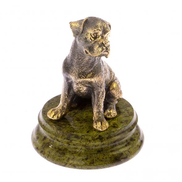 Статуэтка собака &amp;quot;Боксер щенок&amp;quot; из бронзы на подставке 124940