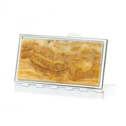 Таблетница на 7 отделений камень оникс серебристая