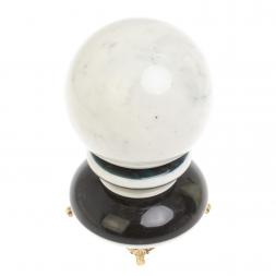 Шар "Антистресс" из белого мрамора 10,5 см на подставке