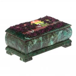 Шкатулка &amp;quot;Рассвет&amp;quot; змеевик 18х9х7 см