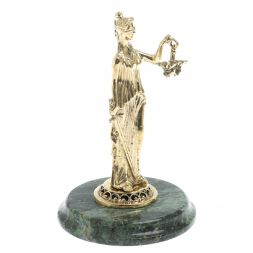 Статуэтка "Фемида" на подставке из змеевика