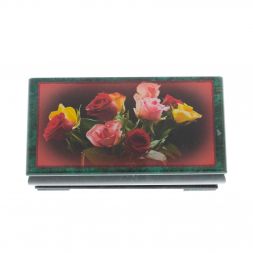Шкатулка &amp;quot;Букет роз&amp;quot; из змеевика 16х8х7,5 см