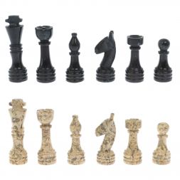 Шахматы "Игрок" из ракушечника и мрамора 38х38 см