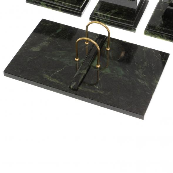 Настольный набор &amp;quot;Триколор&amp;quot; камень змеевик 129758