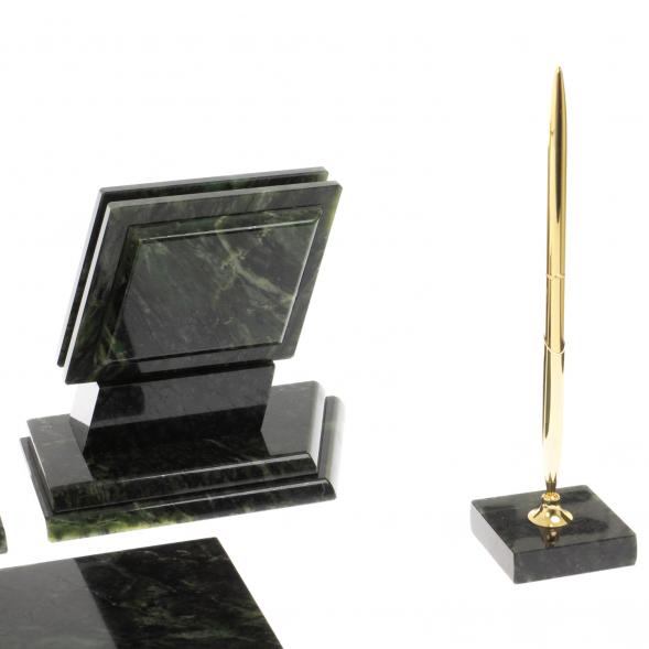 Настольный набор &amp;quot;Триколор&amp;quot; камень змеевик 129758