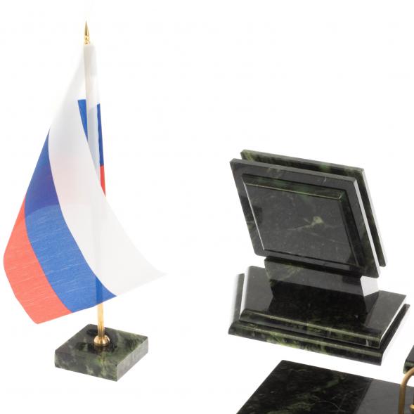 Настольный набор &amp;quot;Триколор&amp;quot; камень змеевик 129758