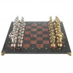 Шахматы &amp;quot;Восточные&amp;quot; доска 40х40 см лемезит змеевик фигуры металл