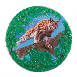 Магнит с рисунком &amp;quot;Рысь&amp;quot; змеевик