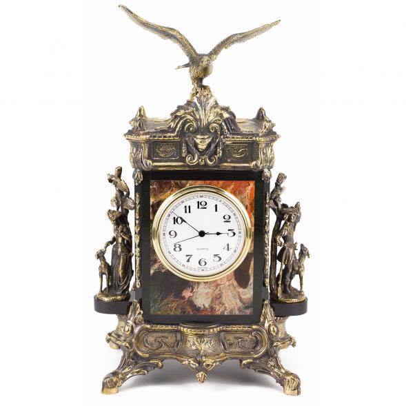 Каминные часы из яшмы &amp;quot;Охота&amp;quot; 118047