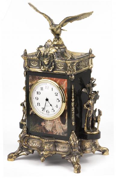 Каминные часы из яшмы &amp;quot;Охота&amp;quot; 118047