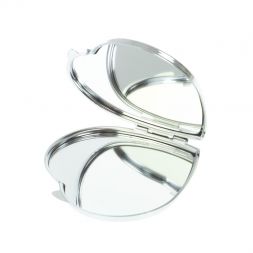 Зеркало карманное &amp;quot;Сердце&amp;quot; из нефрита цвет серебро