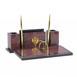 Настольный набор &amp;quot;Советник&amp;quot; с гербом РФ лемезит