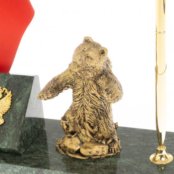 Флагшток с ручкой &amp;quot;Медведь рычащий&amp;quot; из змеевика 129631