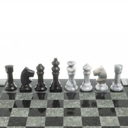 Шахматы с гравировкой &amp;quot;Турнирные&amp;quot; доска 36х36 см мрамор змеевик