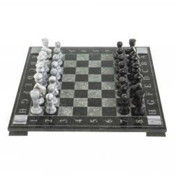Шахматы с гравировкой &amp;quot;Турнирные&amp;quot; доска 36х36 см мрамор змеевик