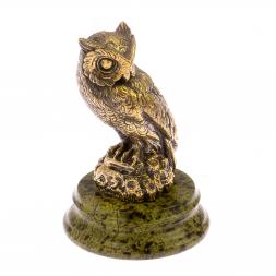 Статуэтка из бронзы "Филин" на подставке