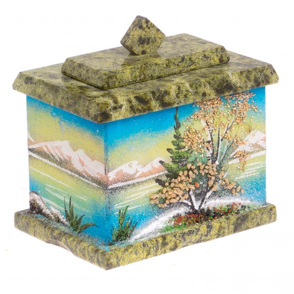 Шкатулка с рисунком из каменой крошки &amp;quot;Весна&amp;quot; 10,5х7х10 см 125069
