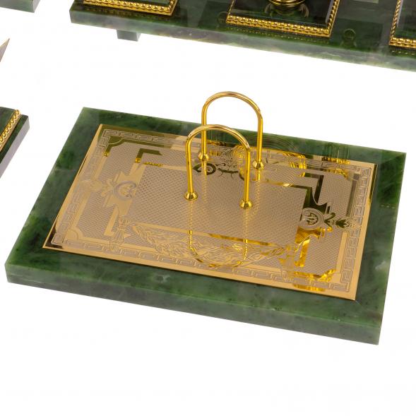 Письменный набор &amp;quot;Лев&amp;quot; нефрит Златоуст 126061