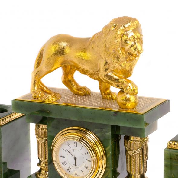 Письменный набор &amp;quot;Лев&amp;quot; нефрит Златоуст 126061