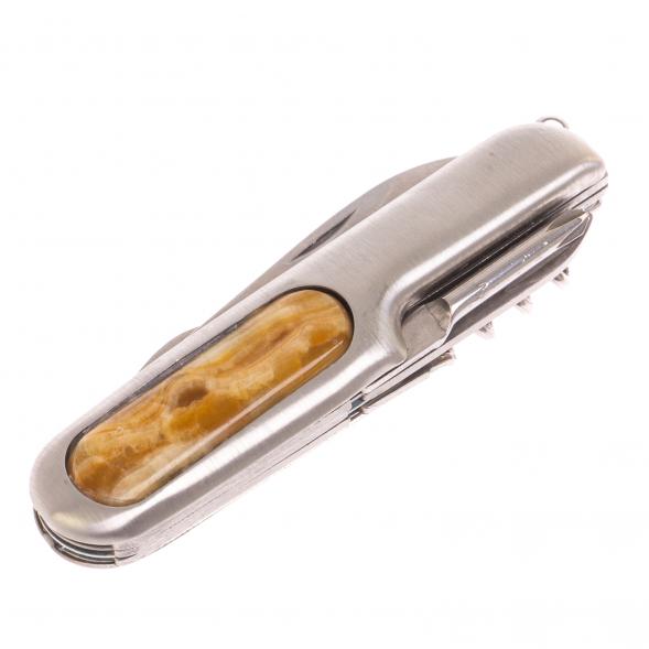 Нож мультитул складной 7 в 1 с камнем оникс 126736