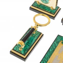 Настольный прибор &amp;quot;Орел&amp;quot; из малахита Златоуст