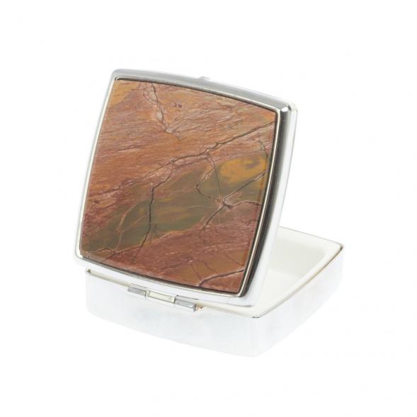 Таблетница на 2 отделения яшма цвет серебро 127199