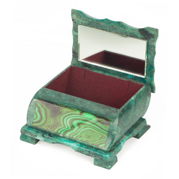 Шкатулка Хозяйка медной горы с иллюстрацией под малахит н1 13х10х7,5 см 118772