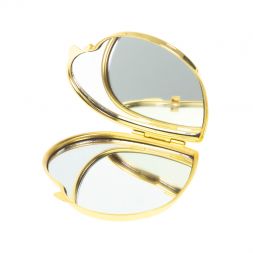 Зеркало карманное "Сердце" из нефрита цвет золото