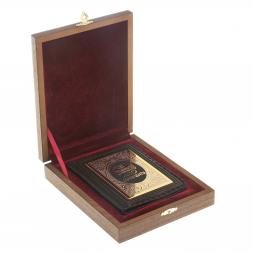 Обложка для автодокументов "Автомобилист" черная кожа Златоуст