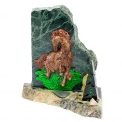 Сувенир &amp;quot;Лошадка&amp;quot; камень змеевик 60х100х120 мм 500 гр.