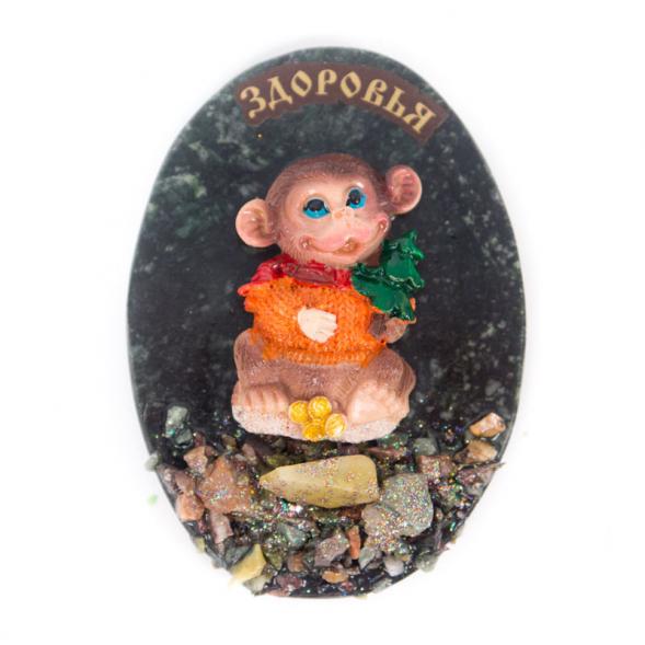 Магнит &amp;quot;Обезьянка в свитере &amp;quot;Здоровья&amp;quot; змеевик 116832