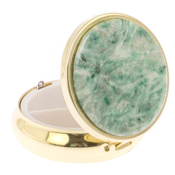 Таблетница на 3 отсека камень лиственит цвет золото 125534